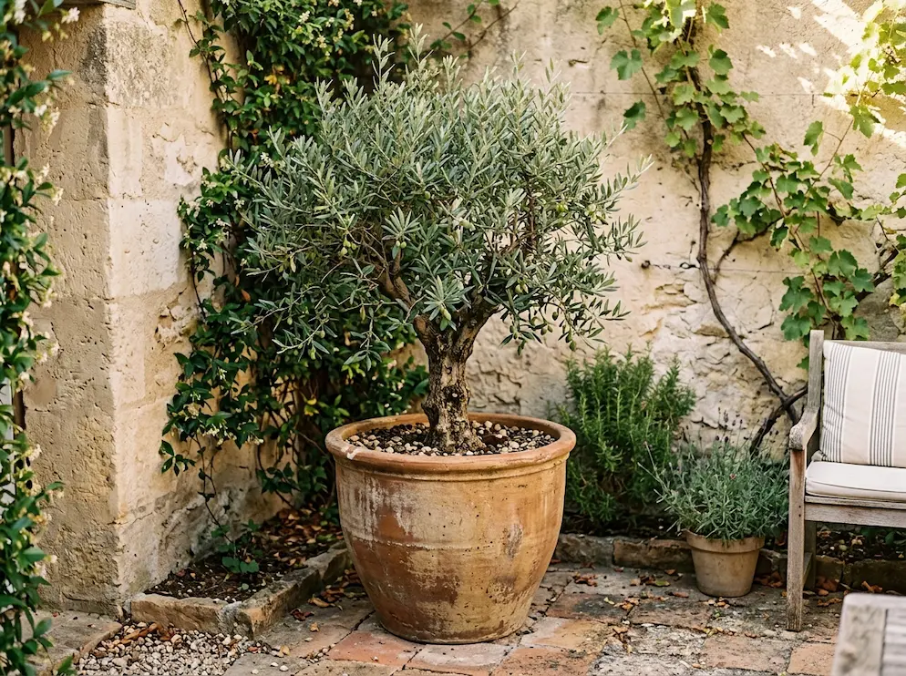 Oversized planter small backyard oasis idea