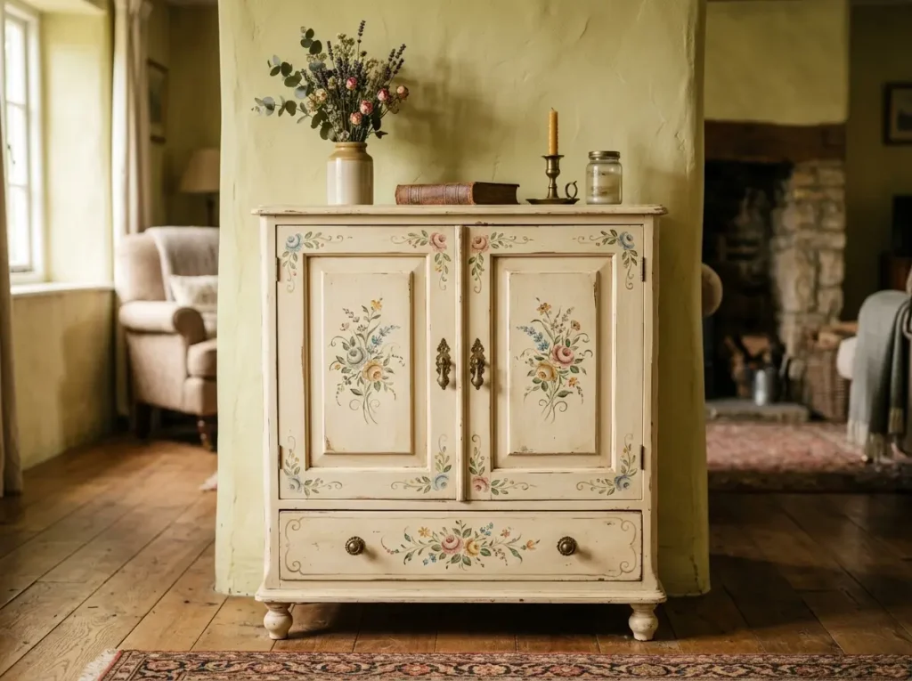 Painted floral cabinet grandmillennial decor idea