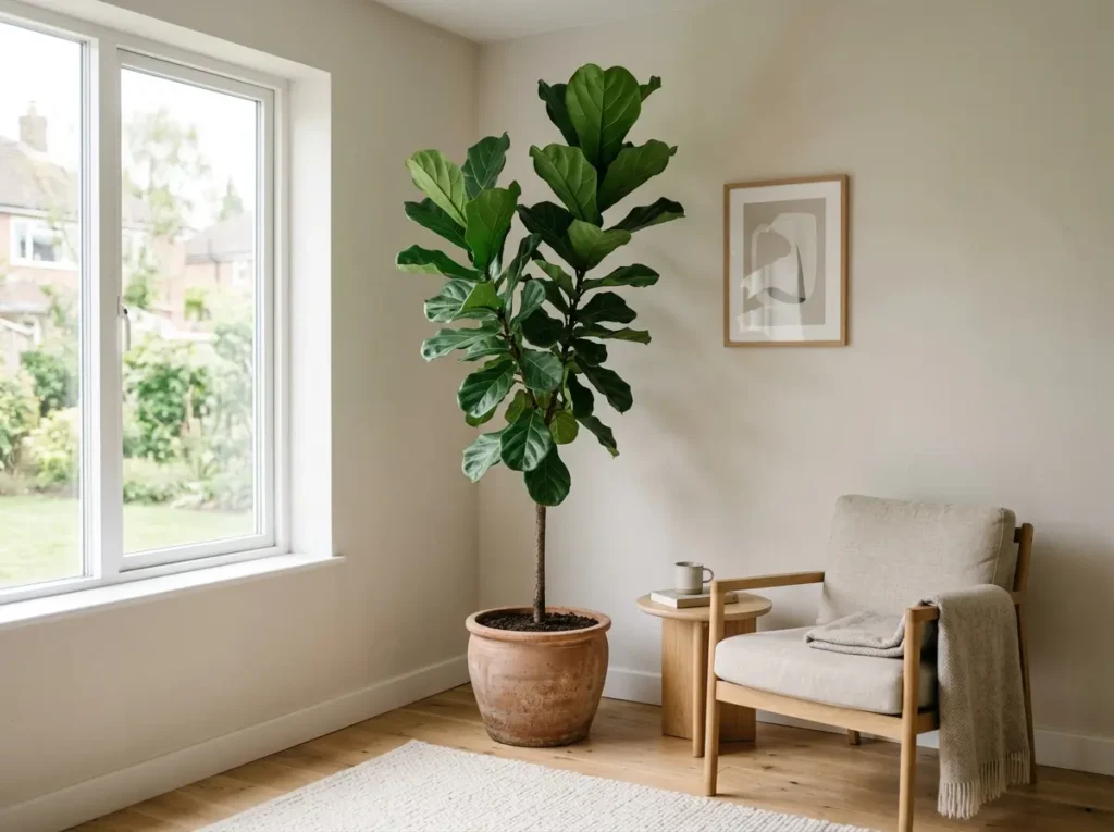 Statement indoor plant idea for living room corner