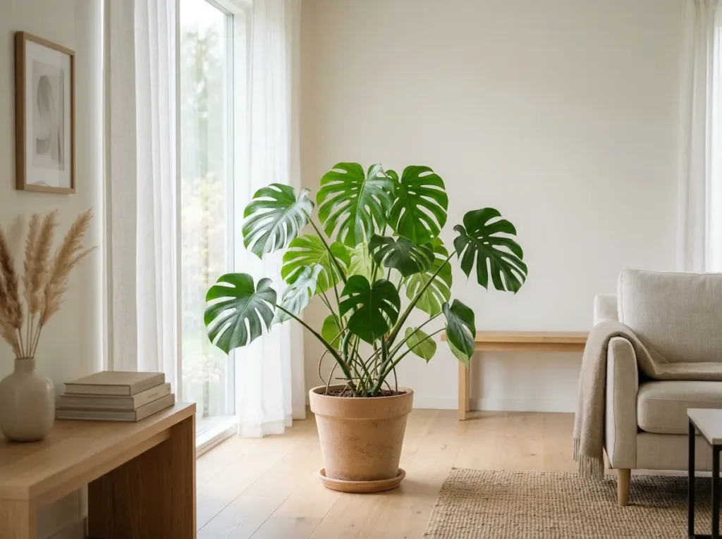 Focal point indoor plant idea in minimalist room