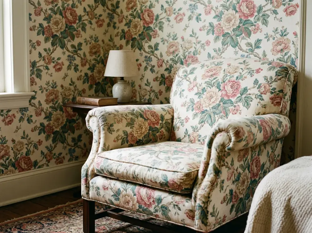 Floral chintz grandmillennial decor idea