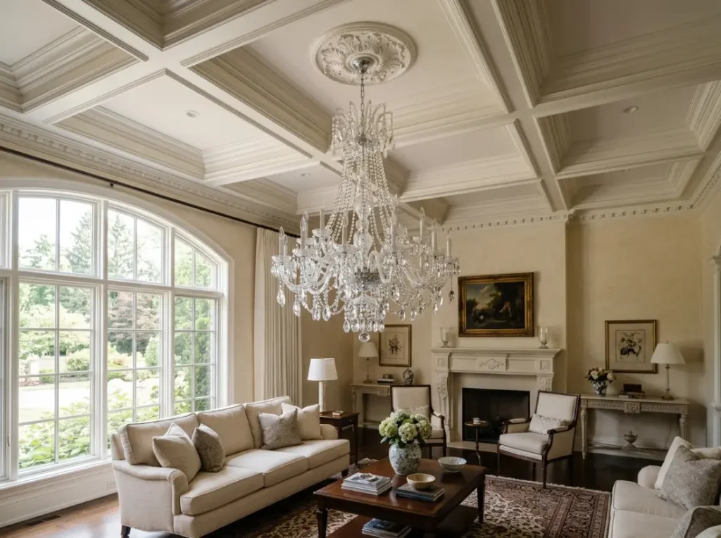 Crystal chandelier grandmillennial decor idea