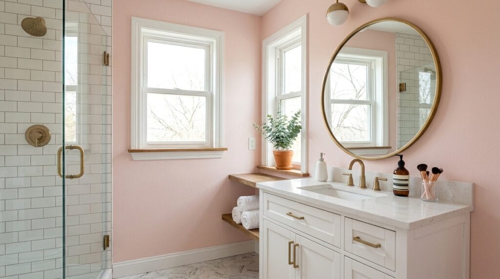 pink and white bathroom ideas