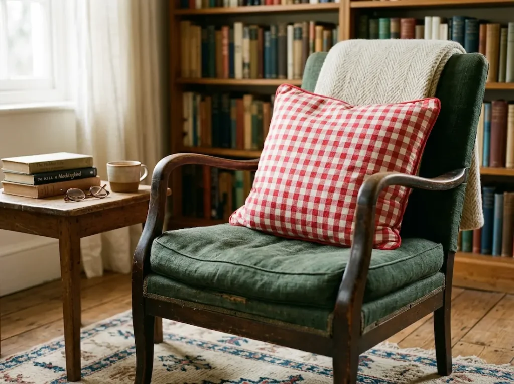 Gingham accent grandmillennial decor idea
