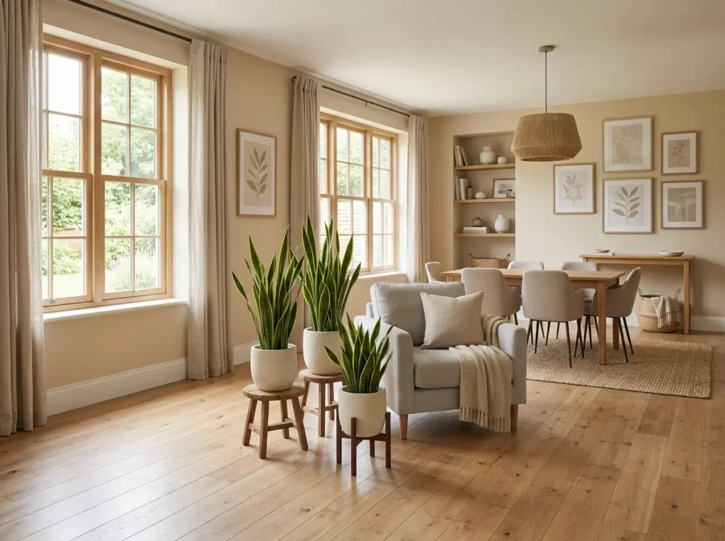 Repeated plant family indoor plant idea for whole home