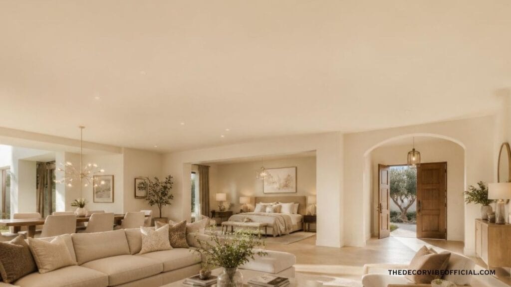 Affordable luxury home decor ideas featuring a modern living room with elegant neutral styling and designer-inspired furniture.