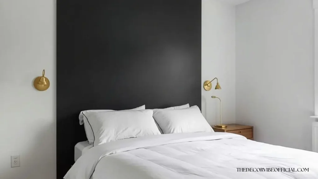 Boys bedroom paint ideas with a bold black accent wall