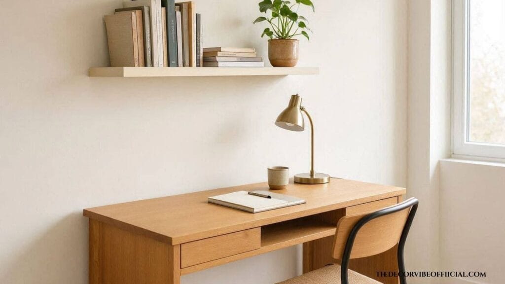Corner decorating ideas living room with a compact corner desk