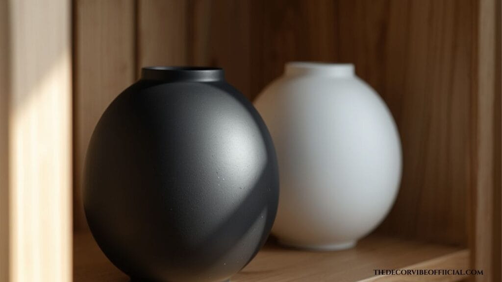 Dollar tree home decor hacks with matte spray-painted vases