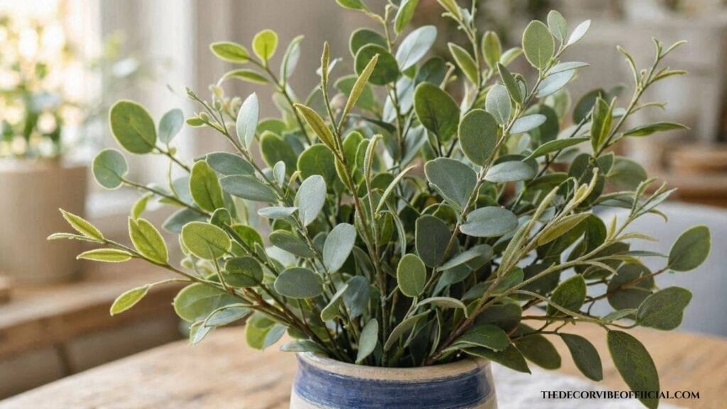Dollar tree home decor hacks with a reshaped faux greenery arrangement