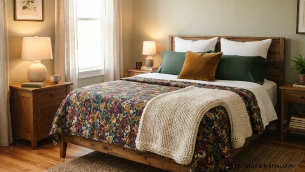 Floral quilt ideas with deep jewel-tone fall colors