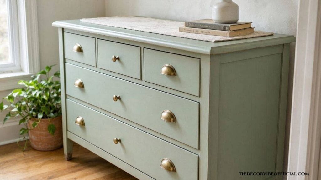  Small apartment decor ideas on a budget with a painted thrifted dresser