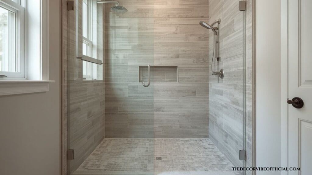 Small bathroom design ideas with a curbless walk-in shower