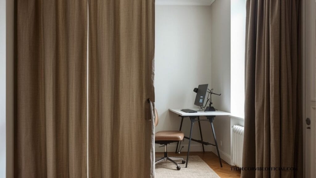 Small apartment acoustic home office decor with single wall panel