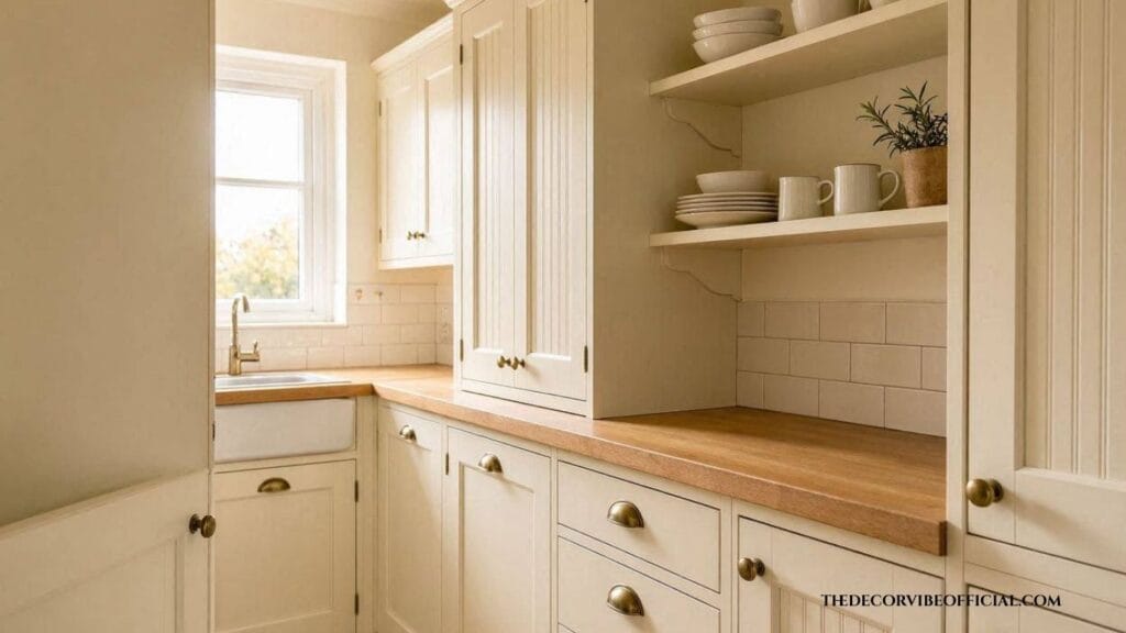 Small English kitchen ideas in a narrow galley layout