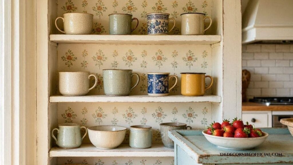 Strawberry kitchen decor in a farmhouse-style kitchen