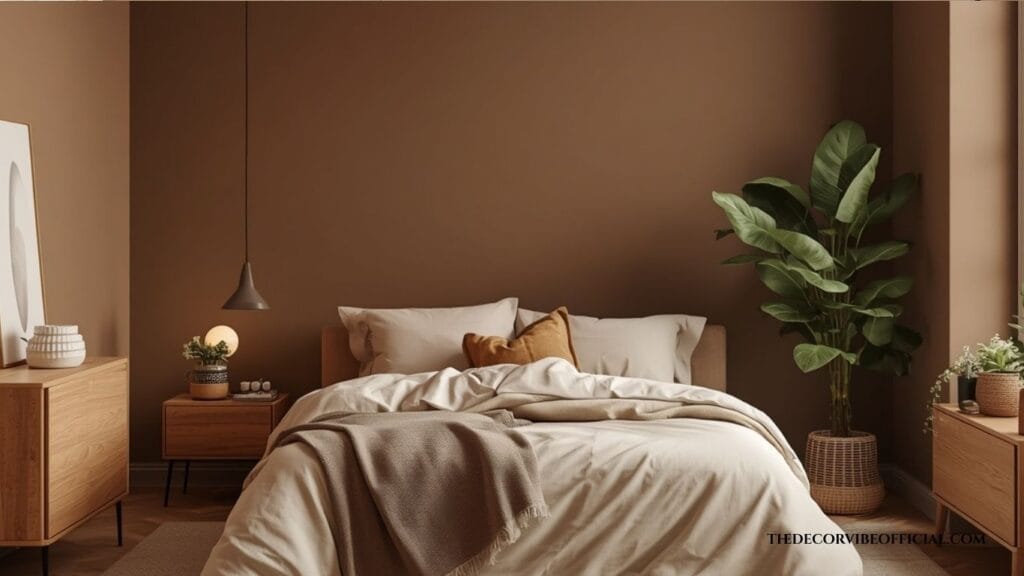 Taupe bedroom transformation showing psychology of neutral bedroom colors for emotional grounding and stability