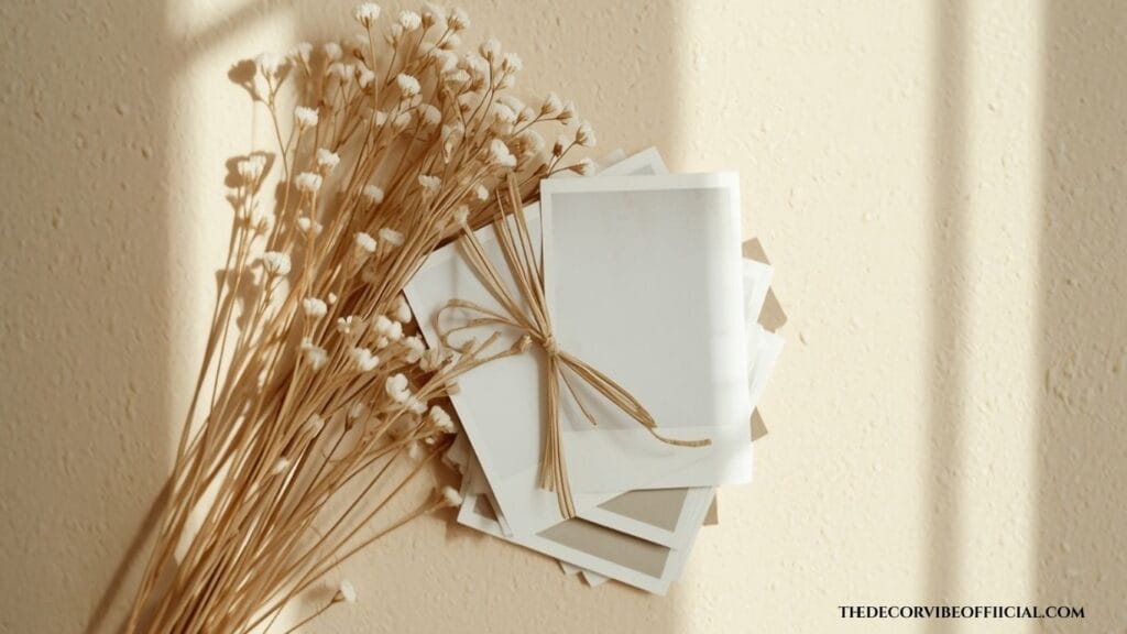 Vintage wall collage ideas with polaroid photo cluster