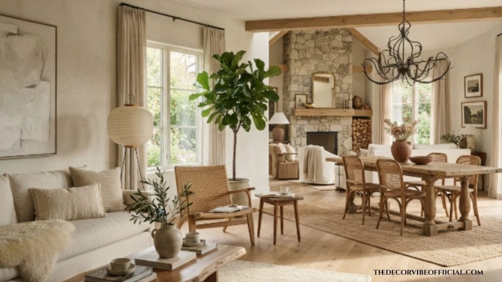 Luxury home showcasing timeless Home Decor Styles with warm neutral interiors and designer furniture.