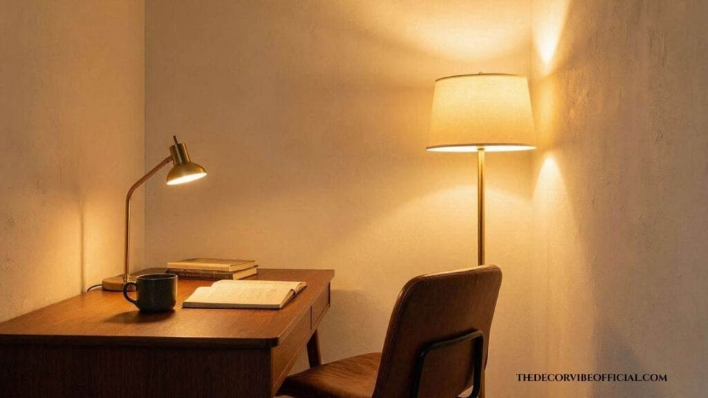 cozy lighting for home office corner ideas