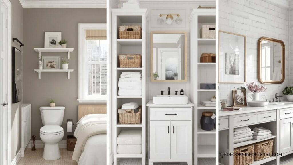 Bathroom storage ideas for apartments, family homes and master bathrooms.