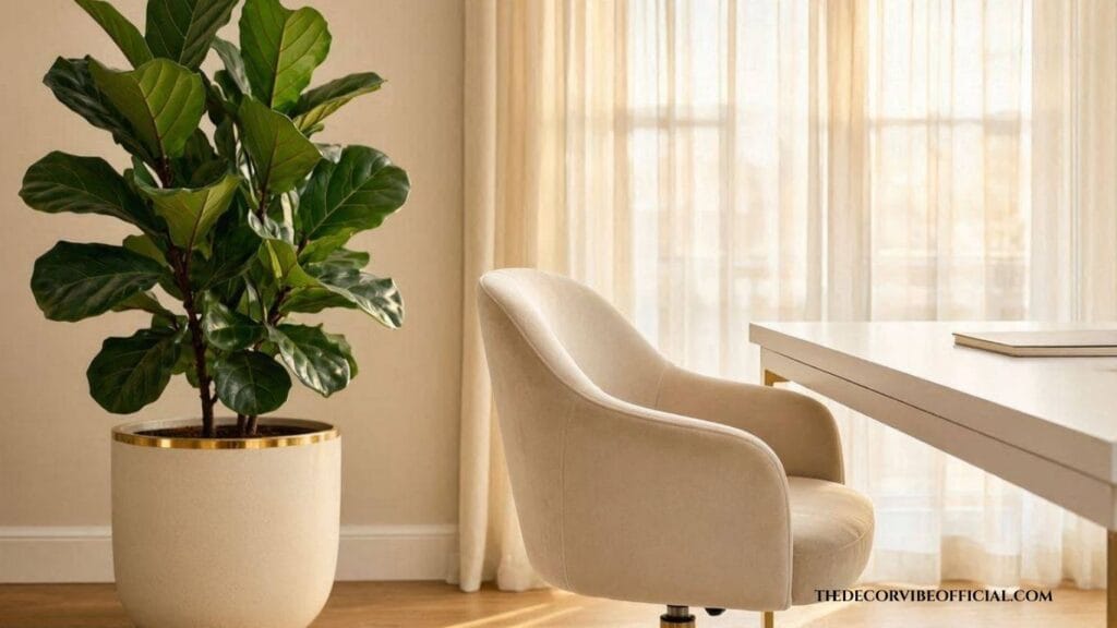 feminine home office plant decor ideas 2026 statement plant styling