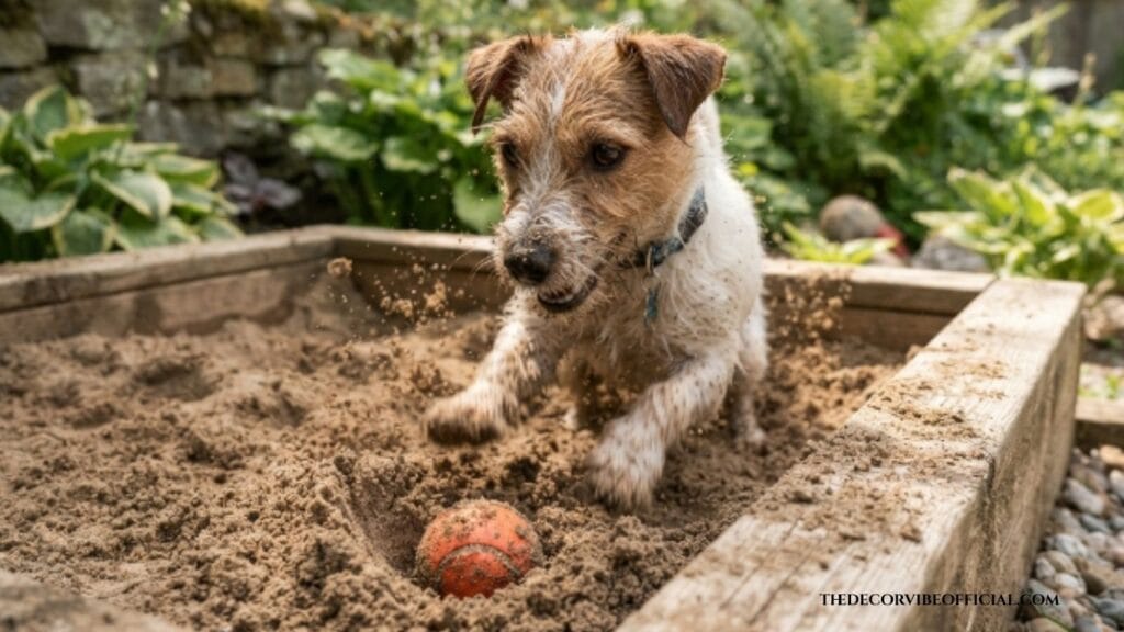 DIY dig pit as a budget dog friendly backyard idea