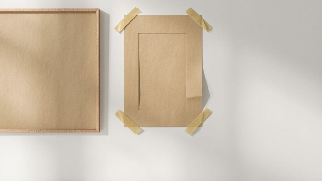 planning a gallery wall entryway layout with paper templates