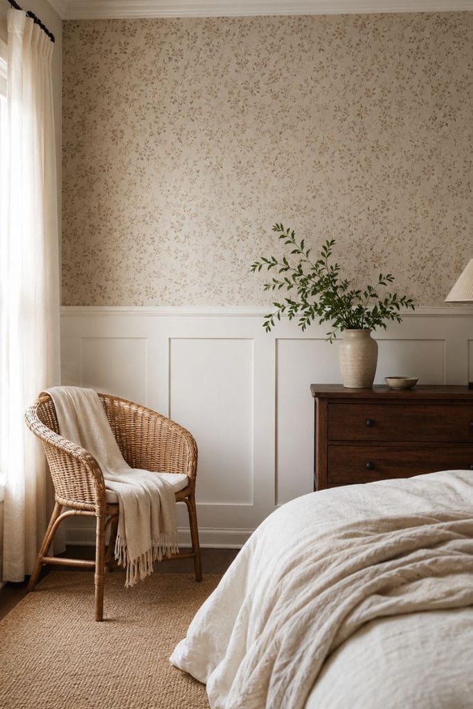  Room wallpaper ideas with half wallpaper and wainscoting