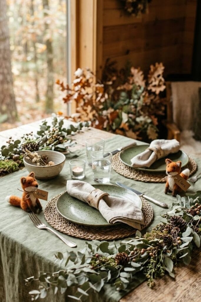  Woodland forest baby shower themes for twins table decor