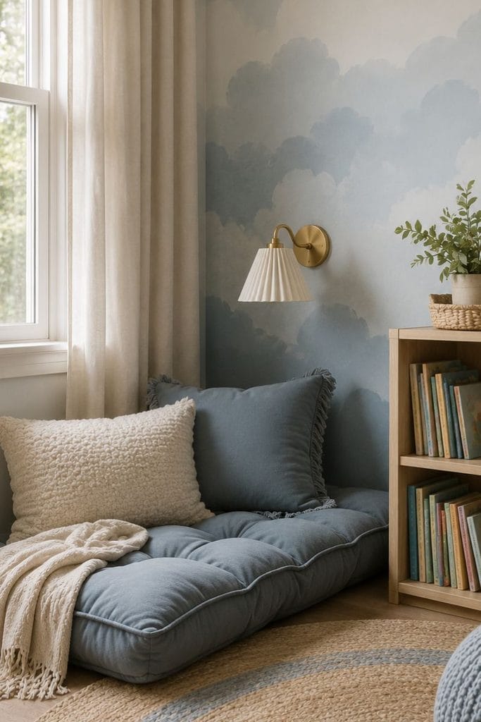  Blue toddler corner in baby boy nursery room