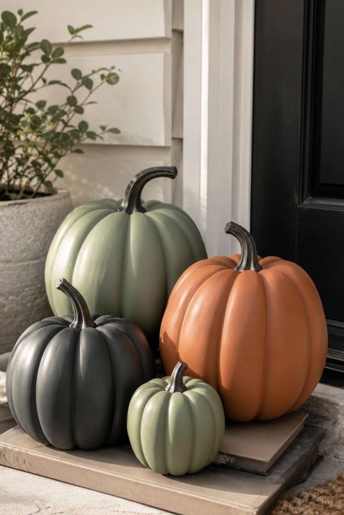 2026 Halloween decor ideas featuring sculptural painted pumpkins