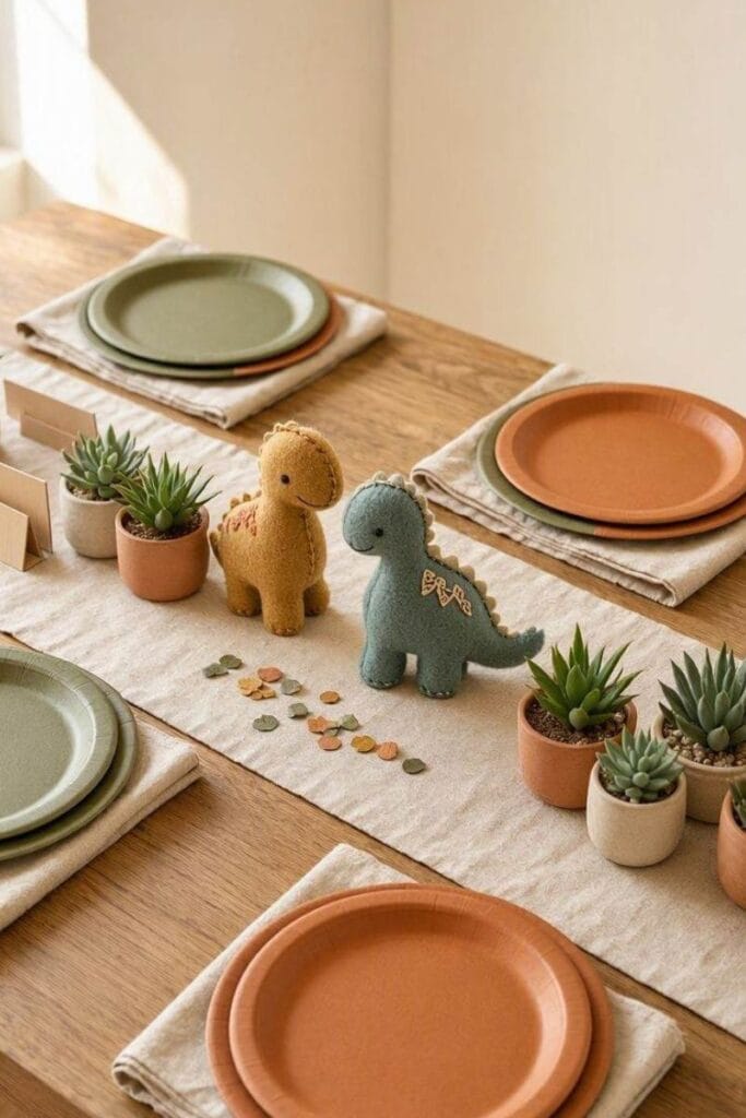  Dinosaur duo baby shower themes for twins table setup