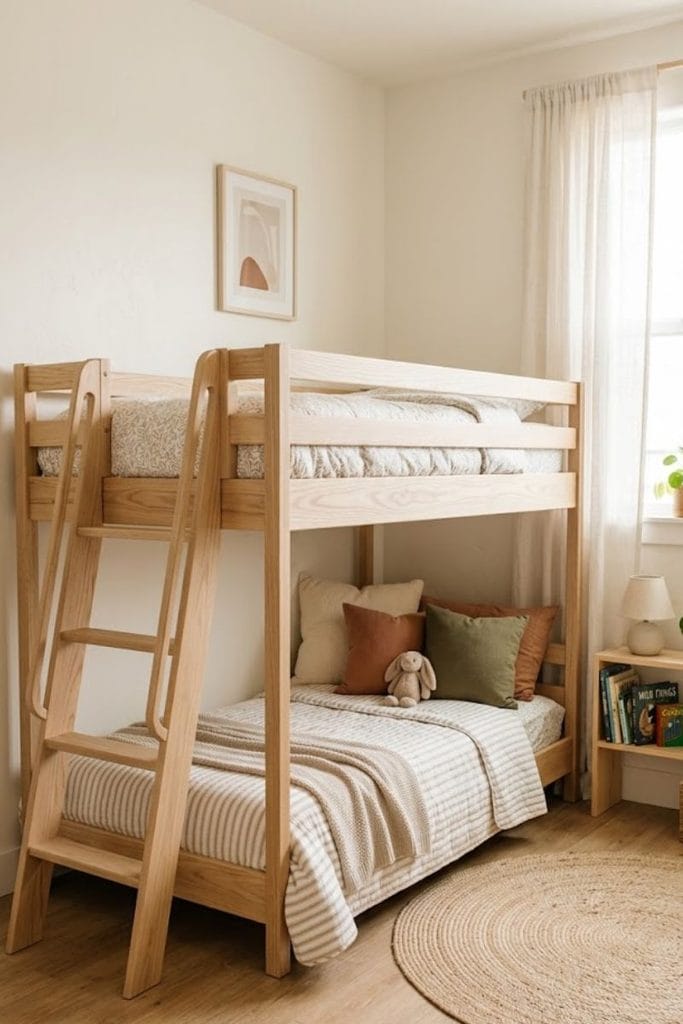  Low bunk bed idea in toddler boy and girl shared bedroom