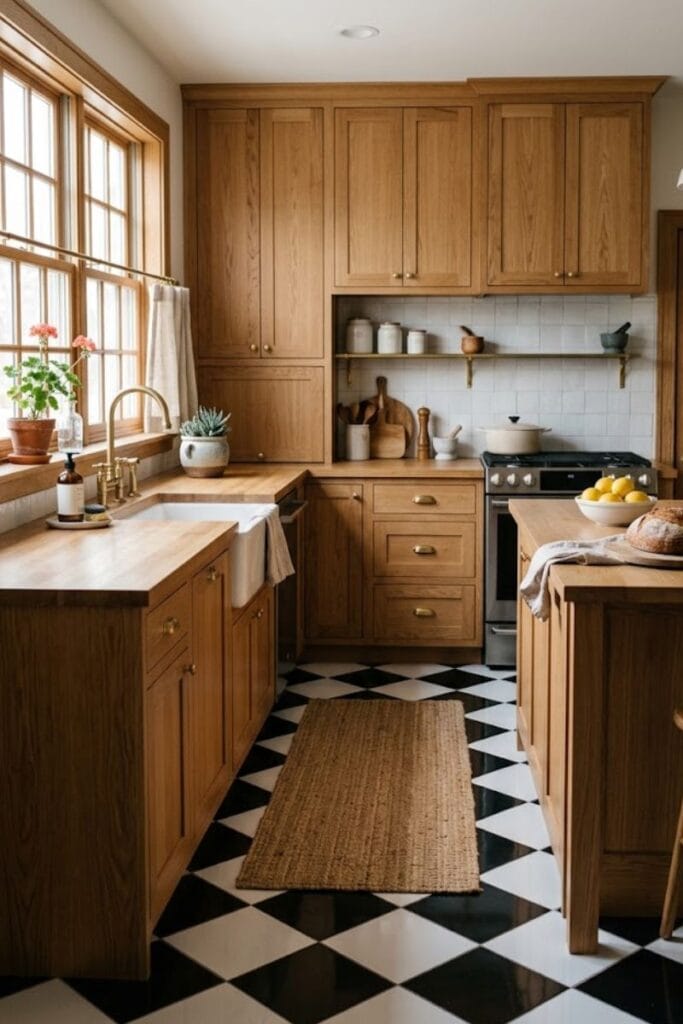  Black and white checkerboard kitchen tile floor idea
Kitchen Tile Floor Ideas