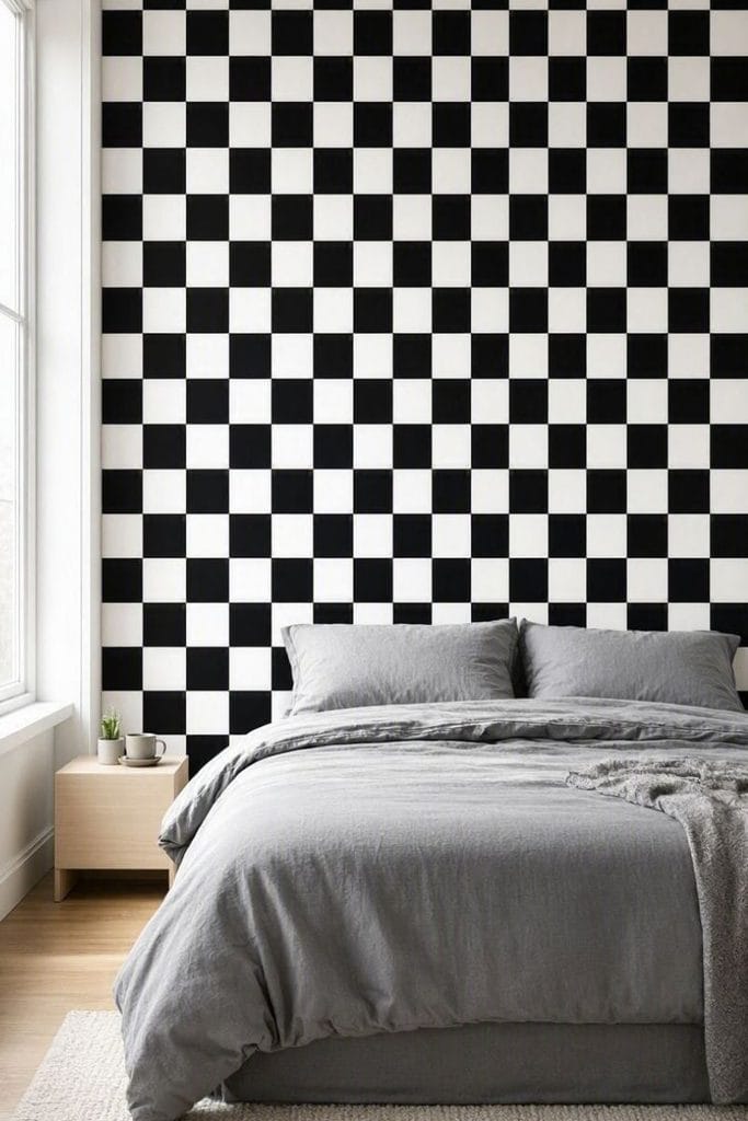  Teen room wallpaper ideas with checkerboard print