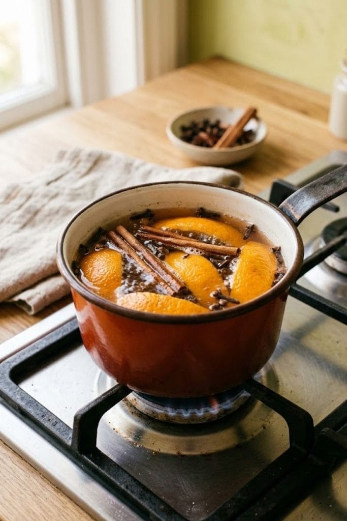  Cinnamon simmer pot styled as halloween kitchen decor