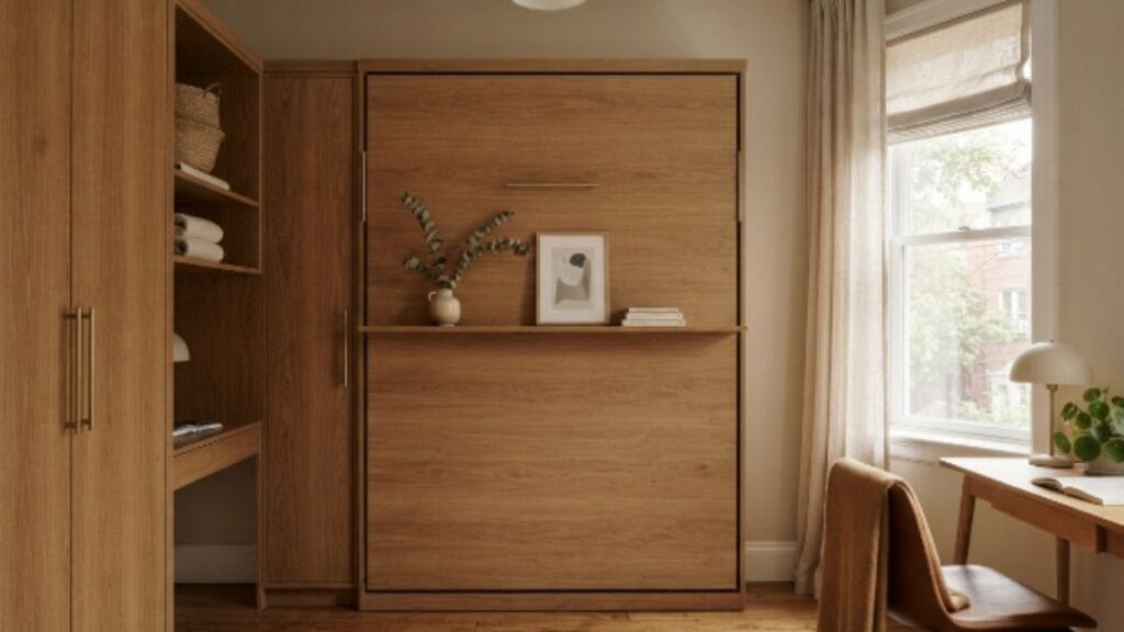 Murphy bed small guest bedroom idea for a dual-purpose room