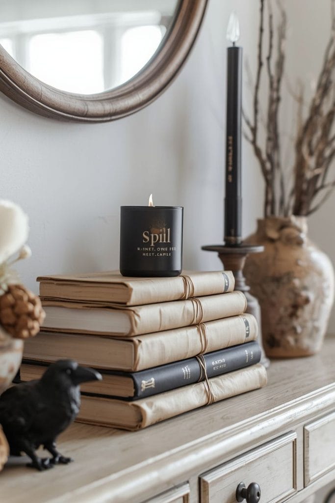 Spell book stack styling, a halloween decor ideas for the home project