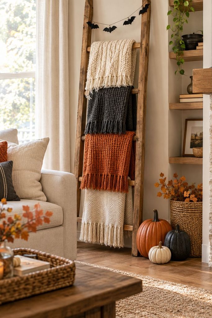  Blanket ladder styling, a halloween decor ideas living room project