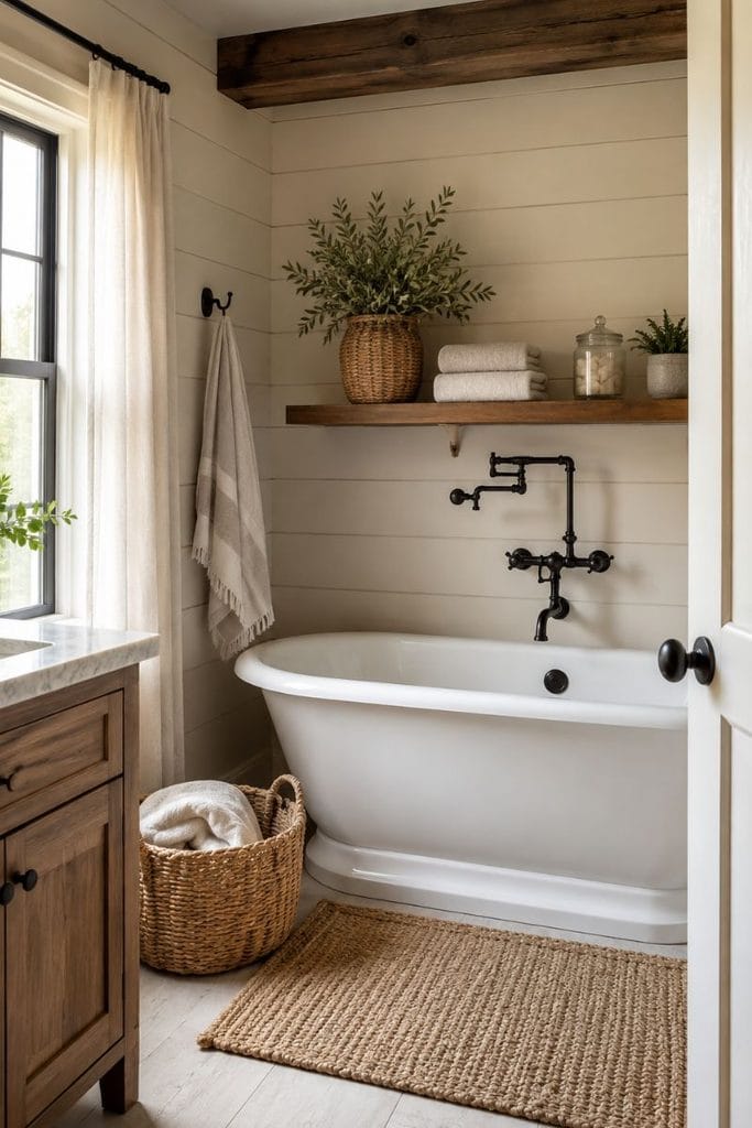 Modern tiny full bathroom idea with charcoal tile