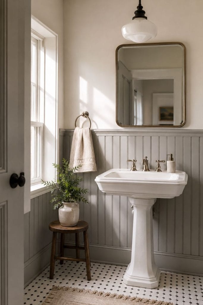 Very tiny full bathroom idea with efficient layout